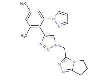 3-({4-[2,4-dimethyl-6-(1H-pyrazol-1-yl)phenyl]-1H-1,2,3-triazol-1-yl}methyl)-6,7-dihydro-5H-pyrrolo[2,1-c][1,2,4]triazole