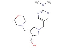 [(3R*,4S*)-1-{[2-(dimethylamino)pyrimidin-5-yl]methyl}-4-(morpholin-4-ylmethyl)pyrrolidin-3-yl]methanol