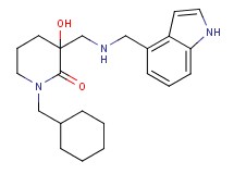 1-(cyclohexylmethyl)-3-hydroxy-3-{[(1H-indol-4-ylmethyl)amino]methyl}-2-piperidinone