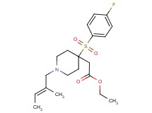 ethyl {4-[(4-fluorophenyl)sulfonyl]-1-[(2E)-2-methyl-2-buten-1-yl]-4-piperidinyl}acetate