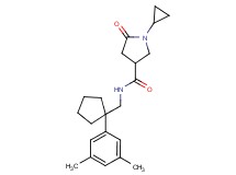 1-cyclopropyl-N-{[1-(3,5-dimethylphenyl)cyclopentyl]methyl}-5-oxo-3-pyrrolidinecarboxamide