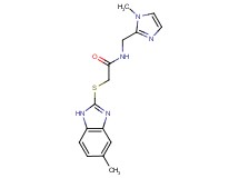 2-[(5-methyl-1H-benzimidazol-2-yl)thio]-N-[(1-methyl-1H-imidazol-2-yl)methyl]acetamide