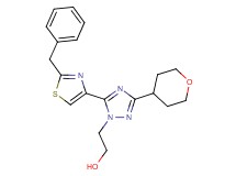2-[5-(2-benzyl-1,3-thiazol-4-yl)-3-(tetrahydro-2H-pyran-4-yl)-1H-1,2,4-triazol-1-yl]ethanol
