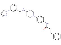 3-phenyl-N-[4-(4-{[3-(1H-pyrazol-1-yl)benzyl]amino}-1-piperidinyl)phenyl]propanamide