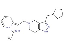 3-(cyclopentylmethyl)-5-[(3-methylimidazo[1,5-a]pyridin-1-yl)methyl]-4,5,6,7-tetrahydro-1H-pyrazolo[4,3-c]pyridine