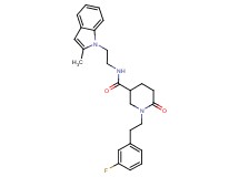 1-[2-(3-fluorophenyl)ethyl]-N-[2-(2-methyl-1H-indol-1-yl)ethyl]-6-oxo-3-piperidinecarboxamide
