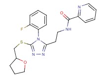 N-(2-{4-(2-fluorophenyl)-5-[(tetrahydro-2-furanylmethyl)thio]-4H-1,2,4-triazol-3-yl}ethyl)-2-pyridinecarboxamide