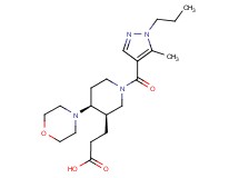 3-{(3R*,4S*)-1-[(5-methyl-1-propyl-1H-pyrazol-4-yl)carbonyl]-4-morpholin-4-ylpiperidin-3-yl}propanoic acid