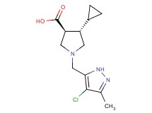 (3S*,4S*)-1-[(4-chloro-3-methyl-1H-pyrazol-5-yl)methyl]-4-cyclopropyl-3-pyrrolidinecarboxylic acid