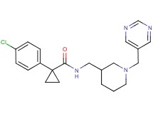 1-(4-chlorophenyl)-N-{[1-(pyrimidin-5-ylmethyl)piperidin-3-yl]methyl}cyclopropanecarboxamide