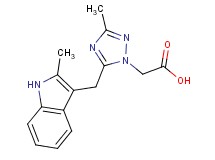 {3-methyl-5-[(2-methyl-1H-indol-3-yl)methyl]-1H-1,2,4-triazol-1-yl}acetic acid