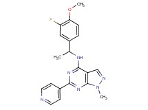 N-[1-(3-fluoro-4-methoxyphenyl)ethyl]-1-methyl-6-pyridin-4-yl-1H-pyrazolo[3,4-d]pyrimidin-4-amine