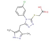 ({4-(3-chlorophenyl)-5-[(3,5-dimethyl-1H-pyrazol-4-yl)methyl]-4H-1,2,4-triazol-3-yl}thio)acetic acid