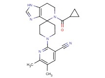 2-[5-(cyclopropylcarbonyl)-1,5,6,7-tetrahydro-1'H-spiro[imidazo[4,5-c]pyridine-4,4'-piperidin]-1'-yl]-5,6-dimethylnicotinonitrile