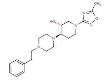 (3R*,4R*)-1-(5-methyl-1,2,4-oxadiazol-3-yl)-4-[4-(2-phenylethyl)-1-piperazinyl]-3-piperidinol