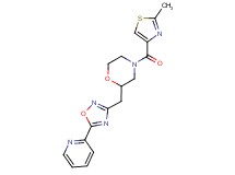 4-[(2-methyl-1,3-thiazol-4-yl)carbonyl]-2-[(5-pyridin-2-yl-1,2,4-oxadiazol-3-yl)methyl]morpholine