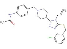 N-{4-[(4-{4-allyl-5-[(3-chlorobenzyl)thio]-4H-1,2,4-triazol-3-yl}-1-piperidinyl)methyl]phenyl}acetamide