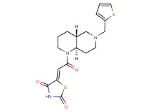 (5Z)-5-{2-oxo-2-[(4aR*,8aR*)-6-(2-thienylmethyl)octahydro-1,6-naphthyridin-1(2H)-yl]ethylidene}-1,3-thiazolidine-2,4-dione