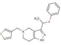 3-(1-phenoxyethyl)-5-(3-thienylmethyl)-4,5,6,7-tetrahydro-1H-pyrazolo[4,3-c]pyridine trifluoroacetate