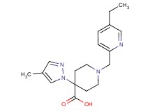 1-[(5-ethylpyridin-2-yl)methyl]-4-(4-methyl-1H-pyrazol-1-yl)piperidine-4-carboxylic acid