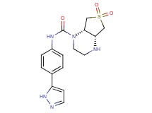 (4aR*,7aS*)-N-[4-(1H-pyrazol-5-yl)phenyl]hexahydrothieno[3,4-b]pyrazine-1(2H)-carboxamide 6,6-dioxide