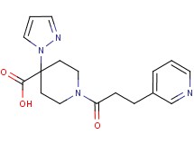 4-(1H-pyrazol-1-yl)-1-(3-pyridin-3-ylpropanoyl)piperidine-4-carboxylic acid
