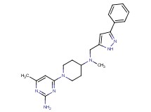 4-methyl-6-(4-{methyl[(3-phenyl-1H-pyrazol-5-yl)methyl]amino}piperidin-1-yl)pyrimidin-2-amine