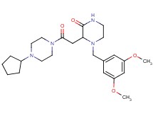 3-[2-(4-cyclopentyl-1-piperazinyl)-2-oxoethyl]-4-(3,5-dimethoxybenzyl)-2-piperazinone