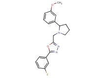 2-(3-fluorophenyl)-5-{[2-(3-methoxyphenyl)-1-pyrrolidinyl]methyl}-1,3,4-oxadiazole