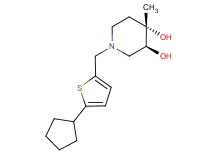 (3S*,4S*)-1-[(5-cyclopentyl-2-thienyl)methyl]-4-methylpiperidine-3,4-diol
