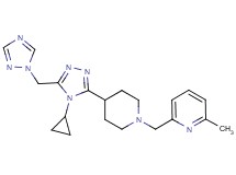 2-({4-[4-cyclopropyl-5-(1H-1,2,4-triazol-1-ylmethyl)-4H-1,2,4-triazol-3-yl]piperidin-1-yl}methyl)-6-methylpyridine