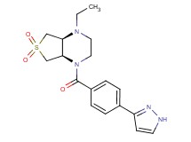 (4aR*,7aS*)-1-ethyl-4-[4-(1H-pyrazol-3-yl)benzoyl]octahydrothieno[3,4-b]pyrazine 6,6-dioxide