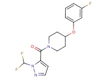 1-{[1-(difluoromethyl)-1H-pyrazol-5-yl]carbonyl}-4-(3-fluorophenoxy)piperidine