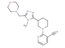 2-{3-[4-methyl-5-(morpholin-4-ylmethyl)-4H-1,2,4-triazol-3-yl]piperidin-1-yl}nicotinonitrile