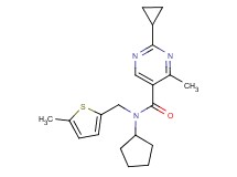 N-cyclopentyl-2-cyclopropyl-4-methyl-N-[(5-methyl-2-thienyl)methyl]pyrimidine-5-carboxamide