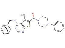 N-[(1R*,2S*,4R*)-bicyclo[2.2.1]hept-5-en-2-ylmethyl]-5-methyl-6-[(4-phenyl-1-piperazinyl)carbonyl]thieno[2,3-d]pyrimidin-4-amine