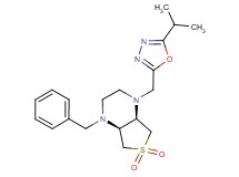 (4aR*,7aS*)-1-benzyl-4-[(5-isopropyl-1,3,4-oxadiazol-2-yl)methyl]octahydrothieno[3,4-b]pyrazine 6,6-dioxide