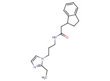2-(2,3-dihydro-1H-inden-1-yl)-N-[3-(2-ethyl-1H-imidazol-1-yl)propyl]acetamide