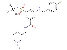 3-[(tert-butylamino)sulfonyl]-5-[(4-fluorobenzyl)amino]-N-[(1-methyl-3-piperidinyl)methyl]benzamide