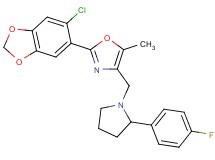 2-(6-chloro-1,3-benzodioxol-5-yl)-4-{[2-(4-fluorophenyl)-1-pyrrolidinyl]methyl}-5-methyl-1,3-oxazole