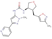 N-{(3R*,4S*)-4-[(3-methylisoxazol-5-yl)methyl]tetrahydrofuran-3-yl}-N'-(1-methyl-3-pyridin-3-yl-1H-pyrazol-5-yl)urea