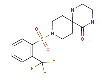 9-{[2-(trifluoromethyl)phenyl]sulfonyl}-1,4,9-triazaspiro[5.5]undecan-5-one