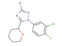 1-(3-chloro-4-fluorophenyl)-5-(tetrahydro-2H-pyran-2-yl)-1H-1,2,4-triazole