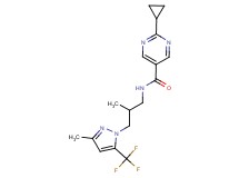 2-cyclopropyl-N-{2-methyl-3-[3-methyl-5-(trifluoromethyl)-1H-pyrazol-1-yl]propyl}pyrimidine-5-carboxamide