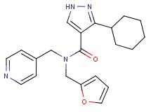 3-cyclohexyl-N-(2-furylmethyl)-N-(4-pyridinylmethyl)-1H-pyrazole-4-carboxamide