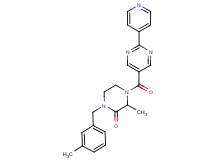 3-methyl-1-(3-methylbenzyl)-4-{[2-(4-pyridinyl)-5-pyrimidinyl]carbonyl}-2-piperazinone