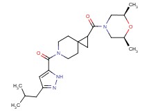 1-{[(2R*,6S*)-2,6-dimethyl-4-morpholinyl]carbonyl}-6-[(3-isobutyl-1H-pyrazol-5-yl)carbonyl]-6-azaspiro[2.5]octane