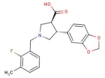 (3S*,4R*)-4-(1,3-benzodioxol-5-yl)-1-(2-fluoro-3-methylbenzyl)pyrrolidine-3-carboxylic acid