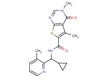 N-[cyclopropyl(3-methylpyridin-2-yl)methyl]-3,5-dimethyl-4-oxo-3,4-dihydrothieno[2,3-d]pyrimidine-6-carboxamide