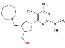 {(3R*,4R*)-4-(azepan-1-ylmethyl)-1-[2-(dimethylamino)-5,6-dimethylpyrimidin-4-yl]pyrrolidin-3-yl}methanol
